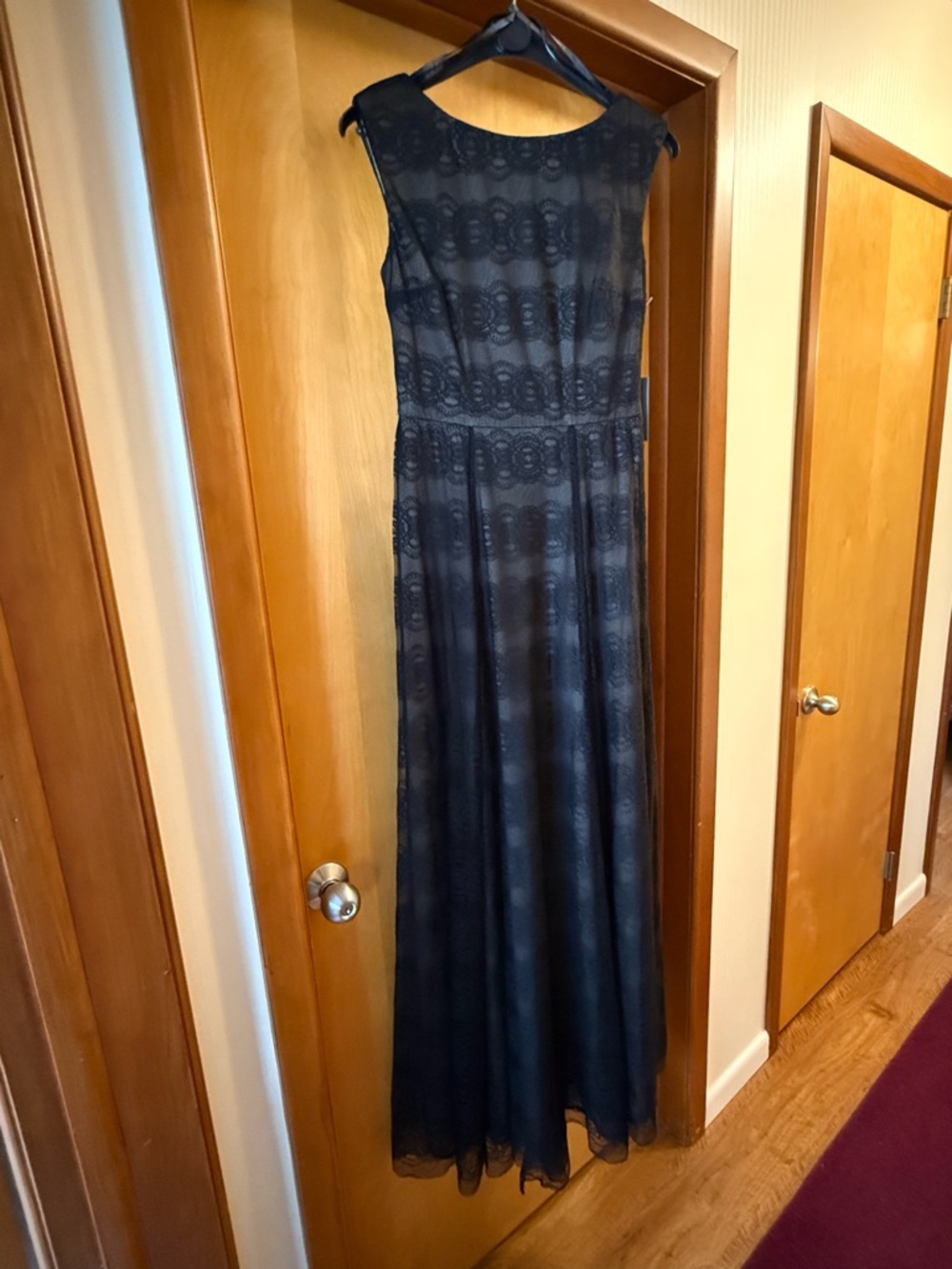 Vera Wang Black Lace Maxi Gown